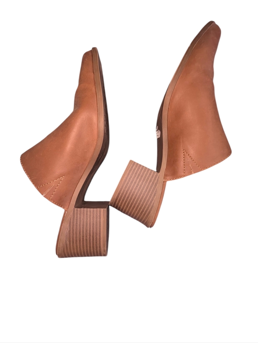 Madden Girl Brown Mule Heels Pointed Toe Block Heel Slip On Size 9 - Picture 3 of 7